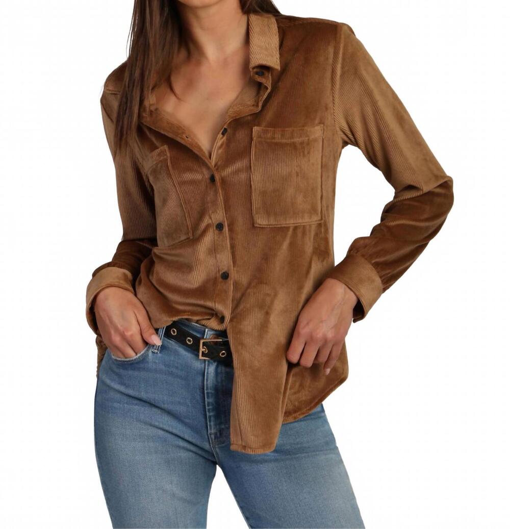 NEW DYLAN women's maeve shirt in brown